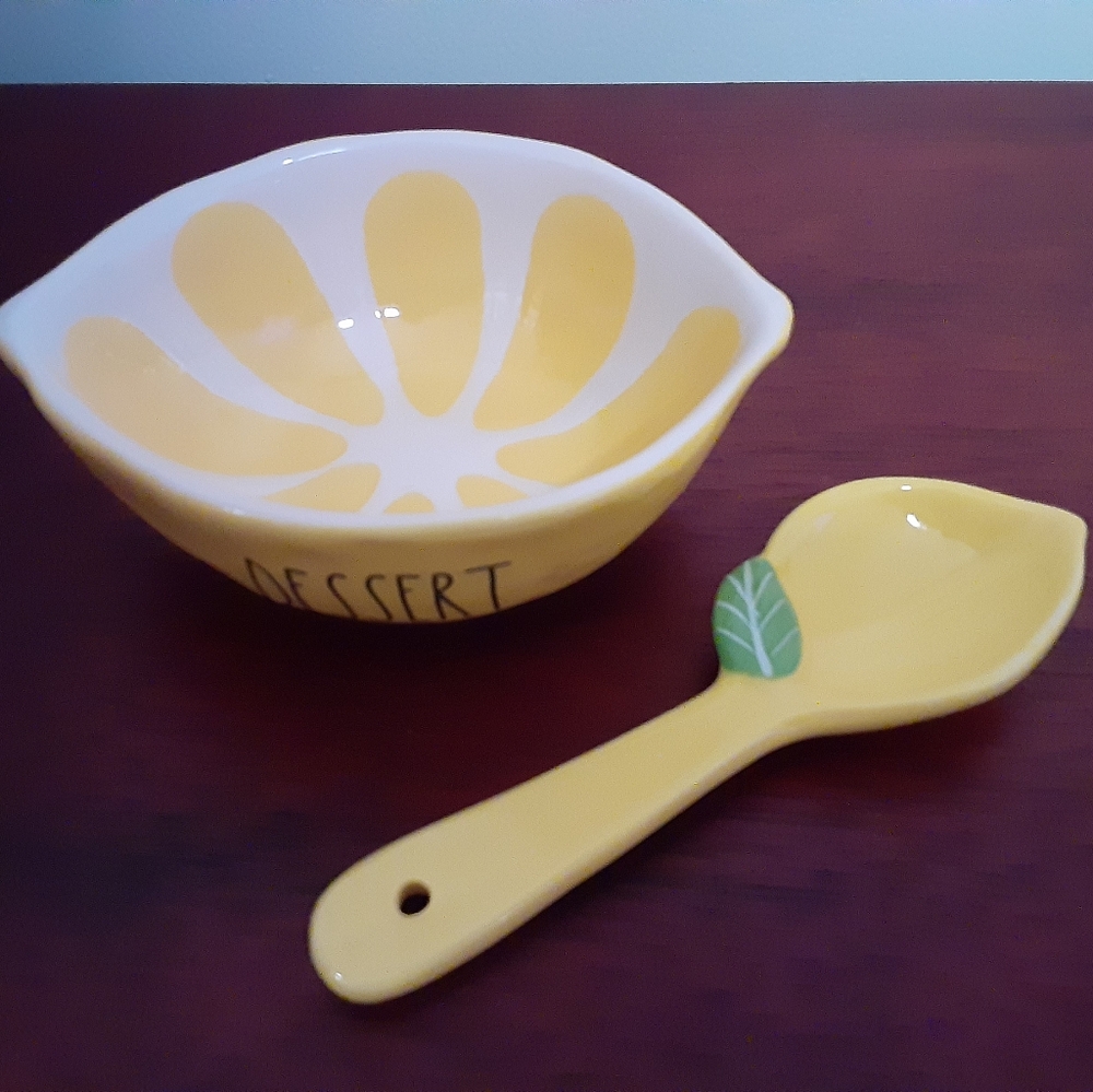 Rae Dunn Mini Lemon Dessert Bowl with Spoon